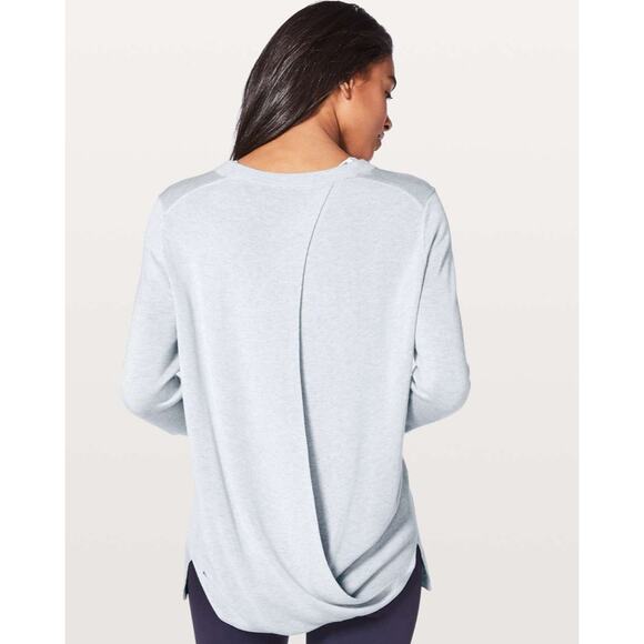 Lululemon Bring It Backbend Sweater in Heathered Alpine White Women's 8 Cashmere - Picture 4 of 14